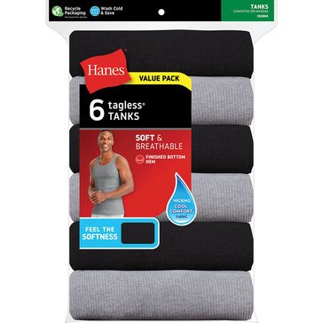 Hanes Men's 6-Pack Dyed Athletic Tees