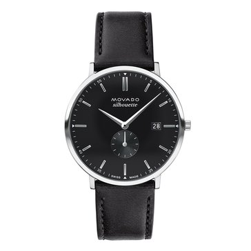 Movado Men's Heritage Series Silhouette Leather Strap Watch_gr
