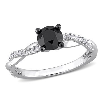 Sofia B. Black and White 1 1/7 cttw Diamond Twist Engagement Ring