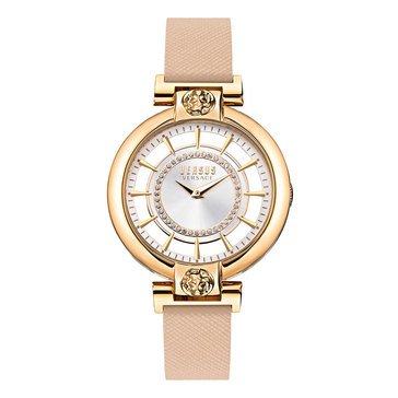 Versus by Versace Women's Silver Lake Leather Strap Watch