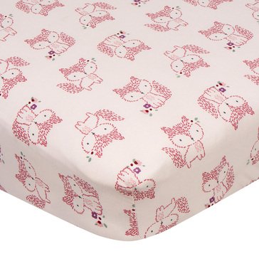 Gerber Baby Girl Fitted Crib Sheet Woodland