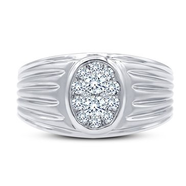 10K White Gold Diamond Engagement Ring 0.50 Cttw