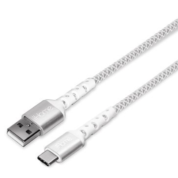 iHome 10ft Durastrain USB-C to USB- A Charge Sync Cable with Cable Wrap