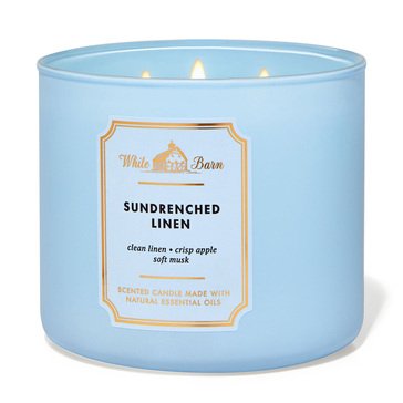 White Barn Sun Drenched Linen 3-Wick Candle