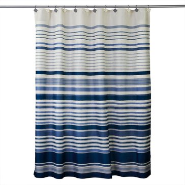 Saturday Knight Cubes Stripe Fabric Shower Curtain
