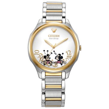 Citizen Disney Women's Falling Mickey and Minnie Bracelet Watch