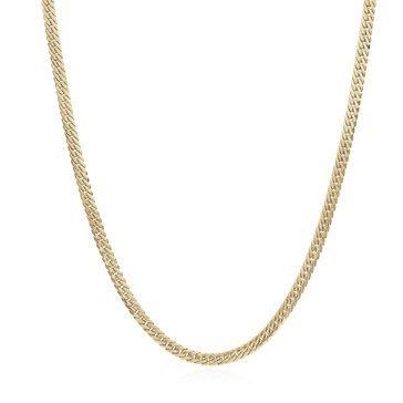 Domed Tight Curb Link Necklace, 10K Yellow Gold
