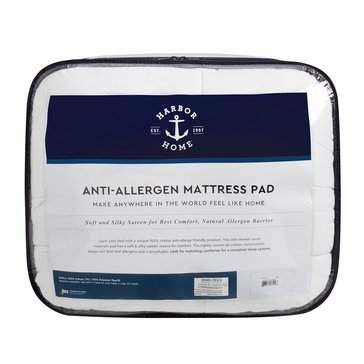 Harbor Home 300-Thread Count Anti-Allergy Mattress Pad