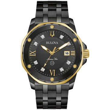 Bulova Quartz Men's Marine Star Diamond Dial Stainless Steel Bracelet Watch