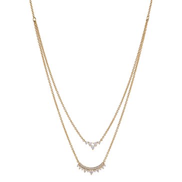 Nadri Womens Small Fortune Two Row Necklace