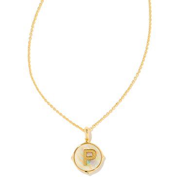 Kendra Scott Womens Letter P Disc Pendant Necklace
