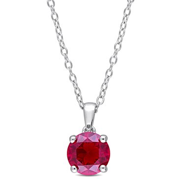 Sofia B. 1 5/8 cttw Created Ruby Solitaire Pendant
