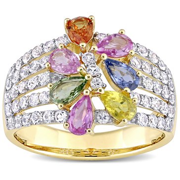Sofia B. 2 7/8 cttw Multi-Color Sapphire Floral Ring
