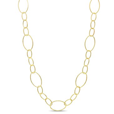 Sofia B. 18K Yellow Gold Plated Sterling Silver Fancy Oval Link Chain Necklace  