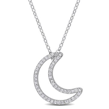 Sofia B. 1/5 cttw Diamond Sterling Silver Moon Pendant