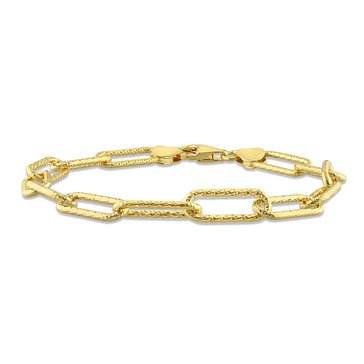 Sofia B. 18K Yellow Gold Plated Sterling Silver Fancy Paperclip Chain Bracelet