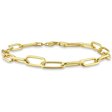 Sofia B. 18K Yellow Gold Plated Sterling Silver Polished Paperclip Chain Bracelet
