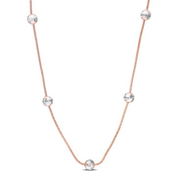 Sofia B. 18K Rose Gold Plated Sterling Silver White Ball Station Chain Necklace