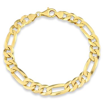 Sofia B. 18K Yellow Gold Plated Sterling Silver Flat Figaro Chain Bracelet