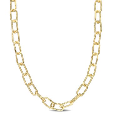 Sofia B. 18K Yellow Gold Plated Sterling Silver Fancy Paperclip Chain Necklace