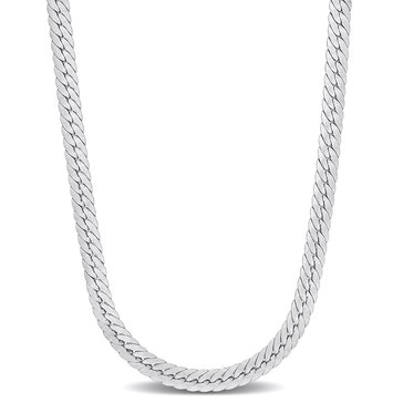 Sofia B. Sterling Silver Classy Herringbone Chain Necklace