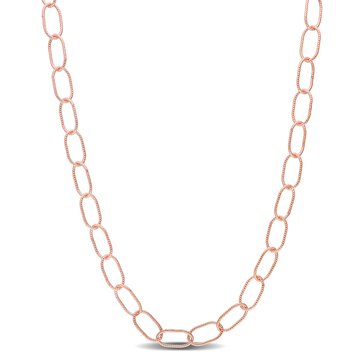 Sofia B. 18K Rose Gold Plated Sterling Silver Twisted Rolo Chain Necklace