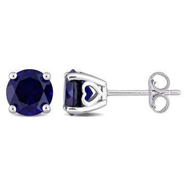 Sofia B. 3 1/4 cttw Created Blue Sapphire Solitaire Stud Earrings