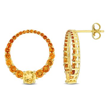 Sofia B. 2 4/5 cttw Citrine Madeira & Citrine Graduated Open Circle Earrings