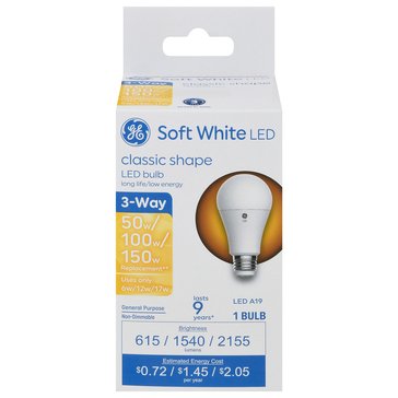 GE LED 50/150 LED Low Cost Soft White Light Bulb