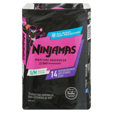 Pampers Ninjamas Nighttime Underwear Girl - Jumbo Pack 14ct