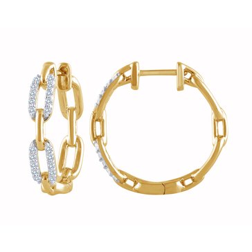 Because by Navy Star 1/4 cttw Diamond Chain Link Hoop Earrings