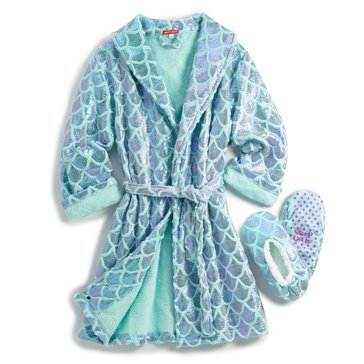 Liberty And Valor Little Girls Robe With Slipper Set