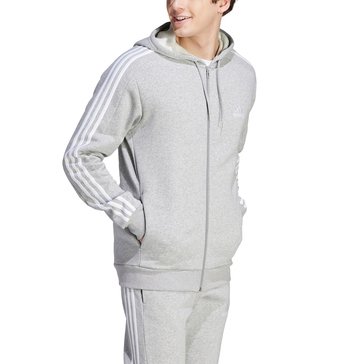 Adidas Men's Three Stripe Fleece Full-Zip Hoodie