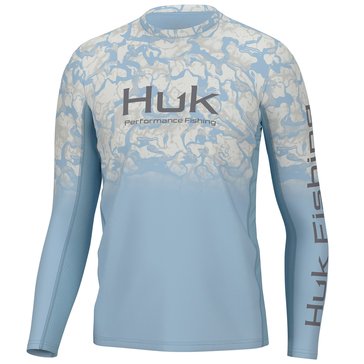 Huk Mens Icon X Inside Reef Fade Long Sleeve Knit Shirt