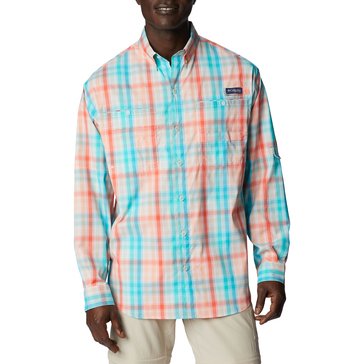 Columbia Men's PFG Super Tamiami Mini Plaid Long Sleeve Shirt