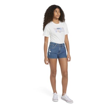 Levis Big Girls' Mom Richards Destruction Shorts