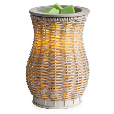 Candle Warmers Grey Washed Wicker Fragrance Warmer