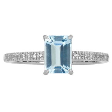 Aquamarine Emerald Cut Ring