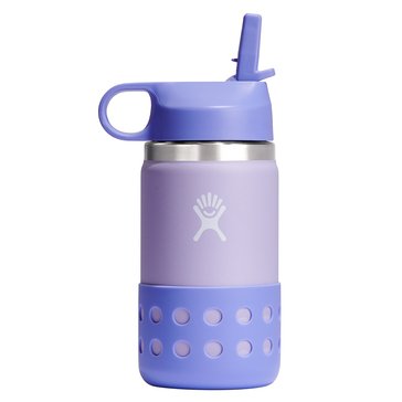 Hydro Flask Kids Wide Mouth Bottle with Straw Lid and Boot, 12oz