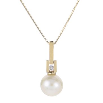 Imperial Freshwater Cultured Pearl Diamond Pendant