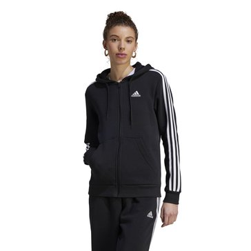 Adidas Women's Essential Three Stripe Full Zip Hoodie