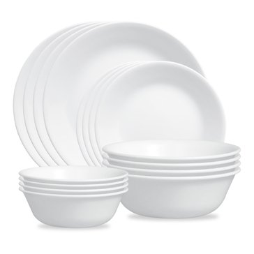 Corelle Winter Frost 16-Piece Double Bowl Dinnerware Set