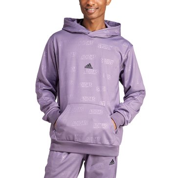 Adidas Men's Brand Love All Over Print Pullover Hoodie