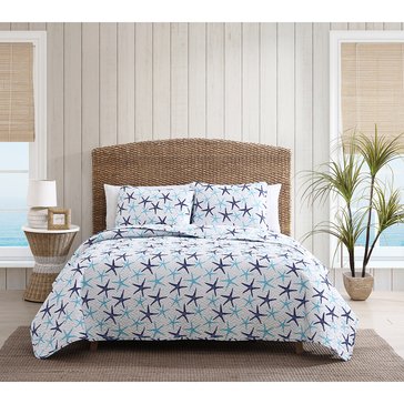 Harbor Home Printed Coastal Star Fish 3-Piece Quilt Set