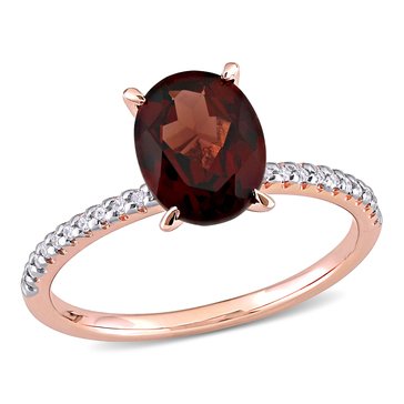 Sofia B. 1/10 cttw Diamond & 2 1/10 cttw Garnet Solitaire Engagement Ring