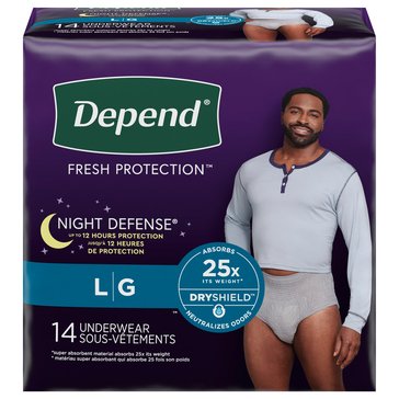Depend Mens Overnight Underwear, 14-Count