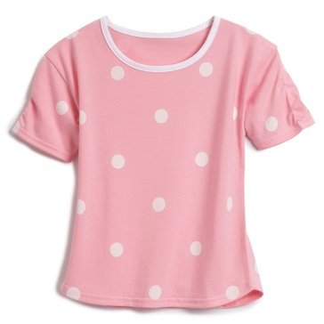  Liberty & Valor Big Girls' Sheered Sleeve Polka Dot Tee