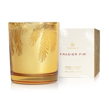 Thymes Frasier Fir Gold Poured Candle Pine Needle