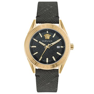 Versace Men's V-Code Leather Strap Watch