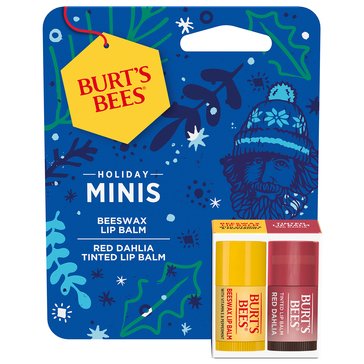 Burt's Bees Beeswax and Mini Red Dahlia Mini Lip Balms